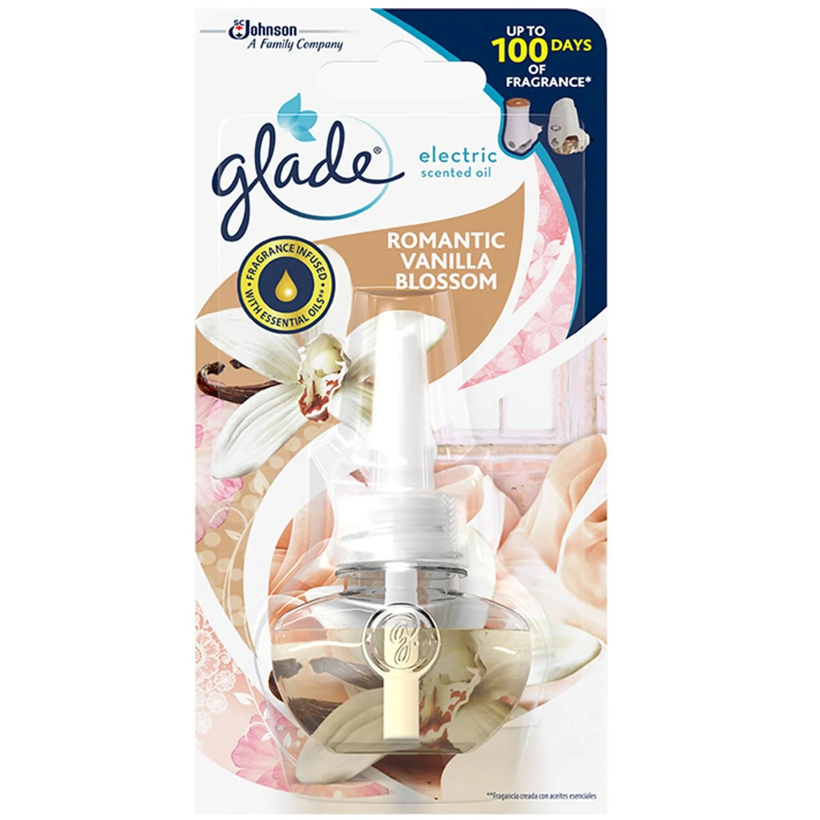 Glade Fragrance Plugs recharge pack Romantique Fleur de Vanille, 20 ml