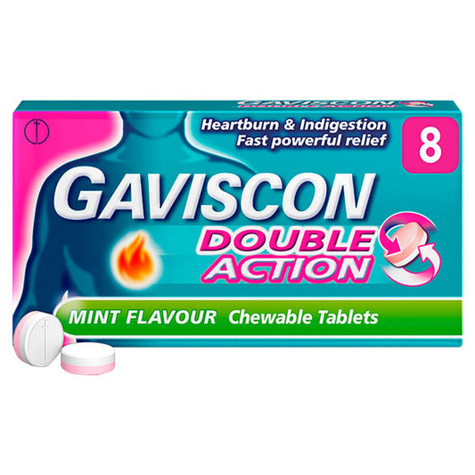 Gaviscon Double Action Chewable Mint Tablets 8's