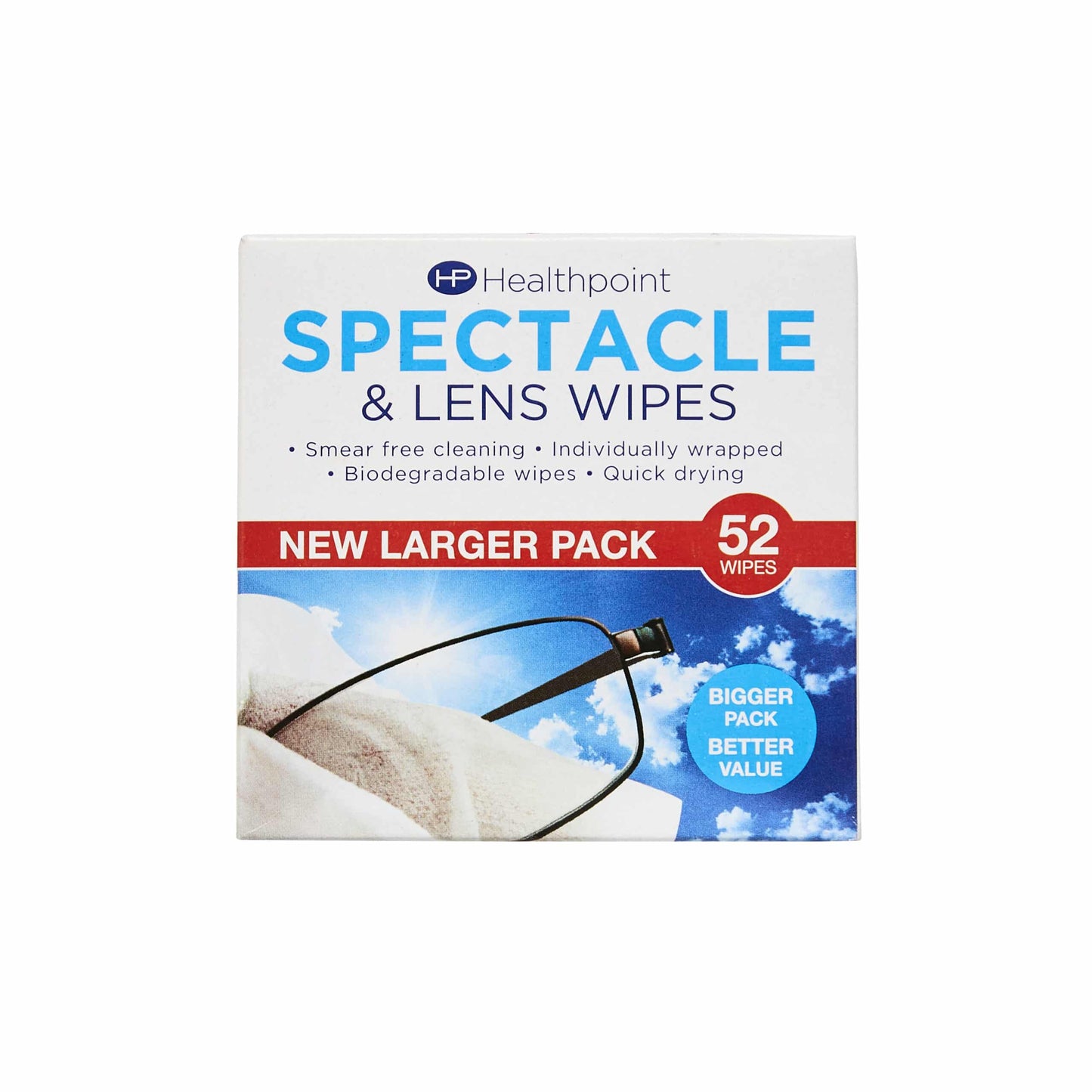Healthpoint Spectacle & Lens Wipes 52's