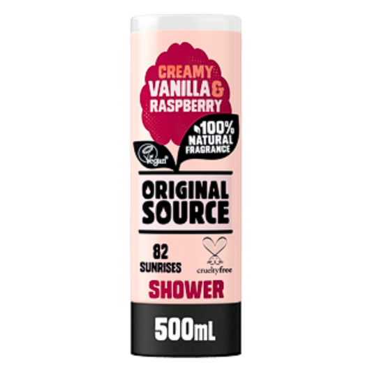 Original Source Shower Gel 500ml Vanilla & Raspberry