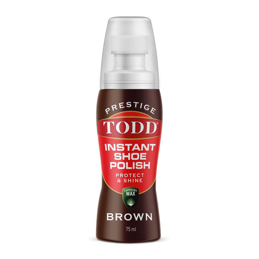 Todd Prestige Colour Shine Liquid Shoe Polish 75ml Brown