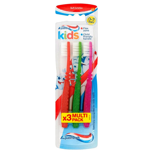 Aquafresh Toothbrush Kids Soft Bristle 0 7 Years Triple Pack
